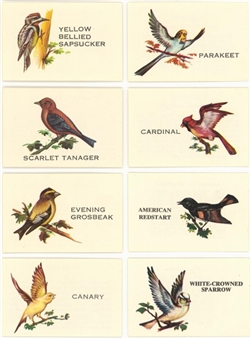 1960s Marx "Minature Bird Model Cards" High Grade Complete Set (36) Plus Box and Checklist